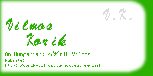 vilmos korik business card